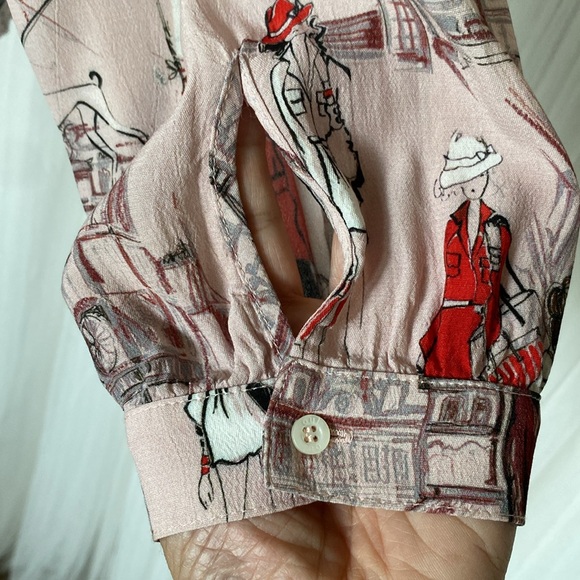 REDUCED!!Novelty prints, long sleeves blouse by “OUI” casual, work! Size 12 - Picture 8 of 17